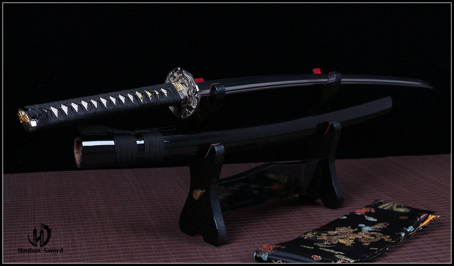 Aluminum Katana Japanese Samurai Iaito Sword Katana Full Tang Handmade unsharpened Blade Black
