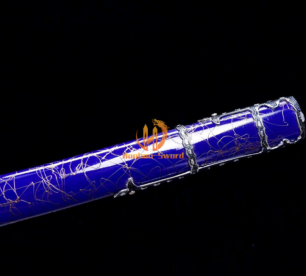 9260 Spring Steel Anime Katana Japanese Samurai Sword with Kozuka Full Tang Blue