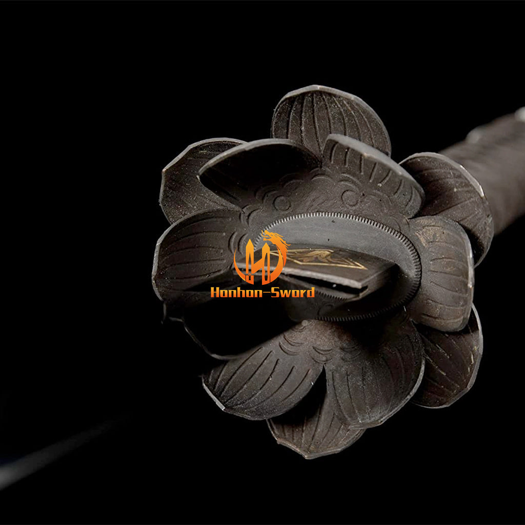 9260 Spring Steel Shadow Dies Twice Katana Japanese Samurai Sword Full Tang Black Sword