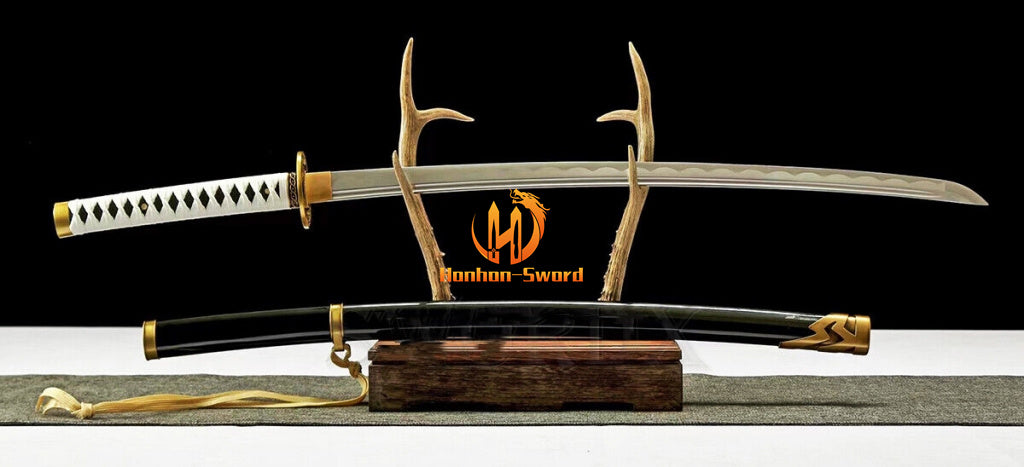 9260 Spring Steel Katana Japanese Samurai Practice Sword Full Tang Sword Black