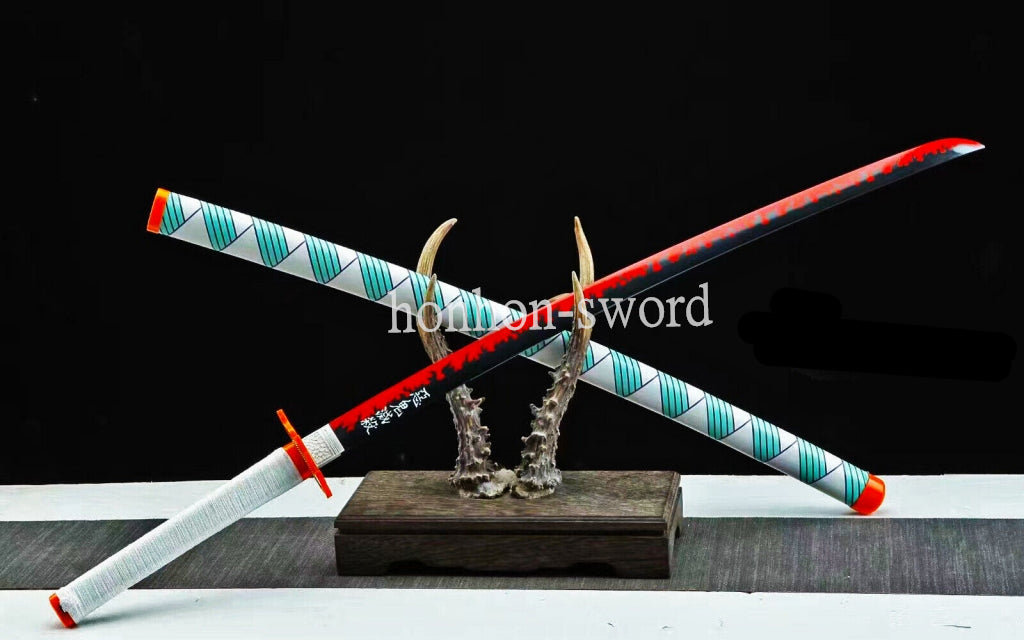 1060 Carbon Steel Demon Slayer Katana Japanese Samurai Cosplay Sword Full Tang Real Sword
