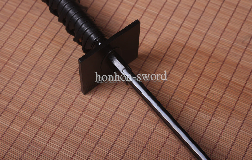9260 Spring Steel Wakizashi Black Blade Japanese Samurai Practice Sword Full Tang Sword