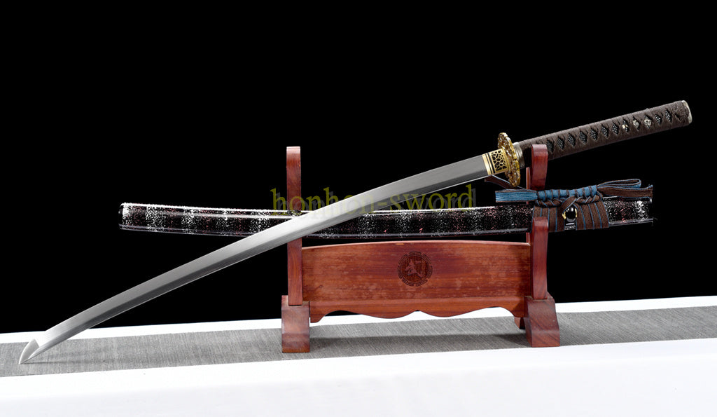 9260 Spring Steel Katana Japanese Samurai Practice Sword Full Tang Sword Black