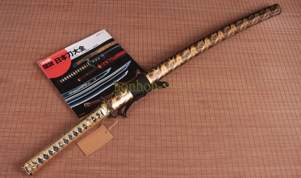 9260 Spring Steel Budget Katana Japanese Samurai Practice Sword Full Tang Sword Gold