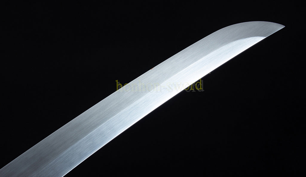 Katana en acier à haute teneur en manganèse, épée de samouraï japonais, prête pour la bataille, Saya blanche dorée