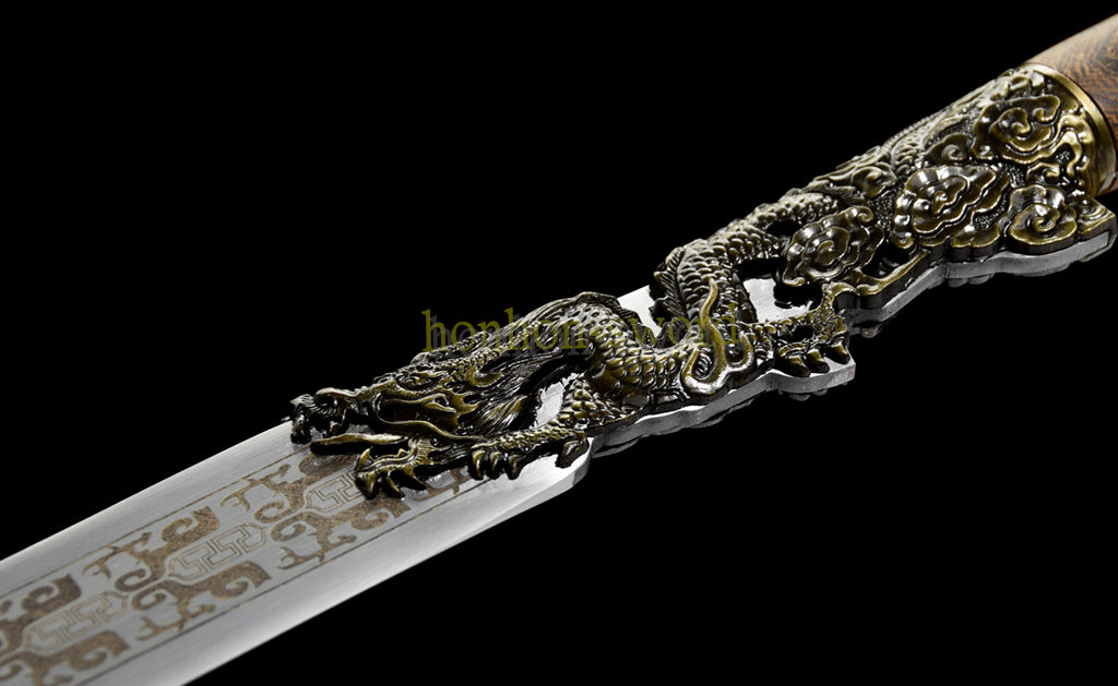 1095 High Carbon Steel Traditional Jian 洪荒古剑 Chinese Jian Sword Full Tang Sword Brown