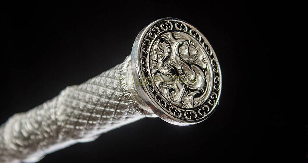 1095 Kohlenstoffstahl Katana Blaue Klinge Japanisches Samurai-Schwert Full Tang Schwarz