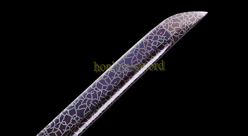 1095 High Carbon Steel Red Katana Japanese Samurai Sword Full Tang Sword Purple Blade