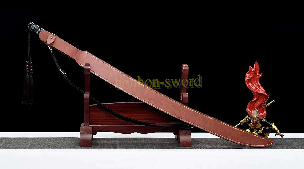 Épée chinoise Han Jian en acier à haute teneur en manganèse, lame bleue prête pour la bataille