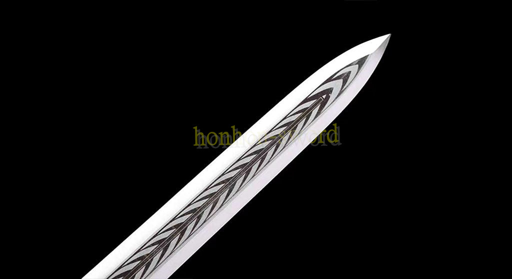 Épée chinoise Han Jian en acier à haute teneur en manganèse, lame bleue prête pour la bataille