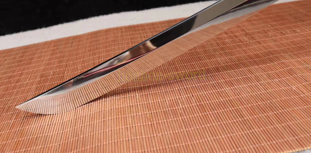 1095 High Carbon Steel Tachi Katana Mirror Blade Japanese Samurai Sword Full Tang Sword Red