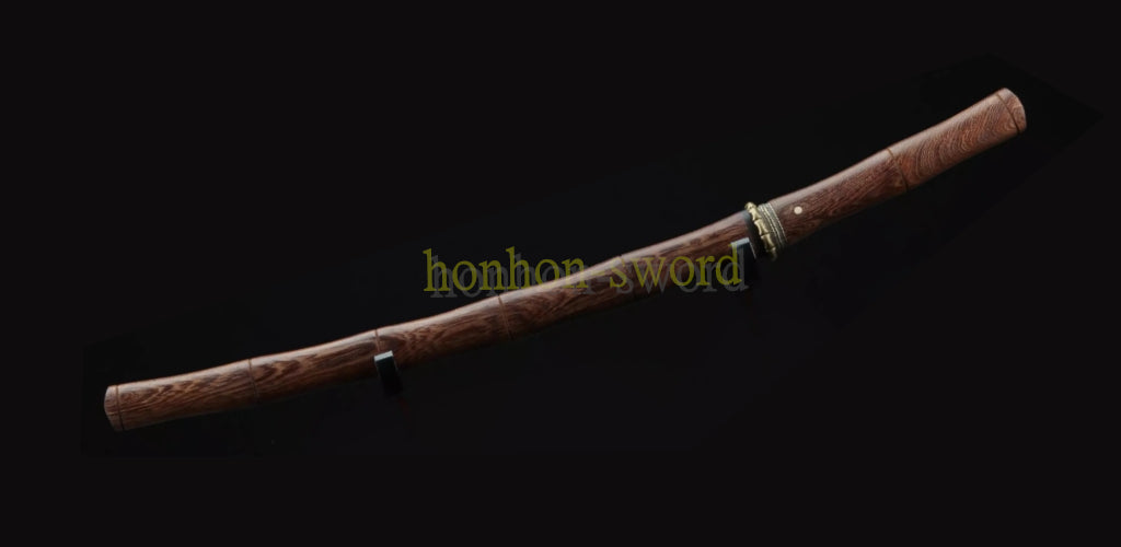 Épée de samouraï japonaise en acier plié noir, katana, lame tranchante faite à la main, noire