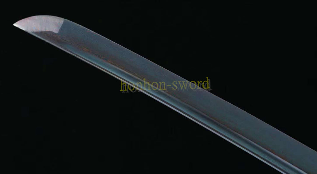 Épée de samouraï japonaise en acier plié noir, katana, lame tranchante faite à la main, noire
