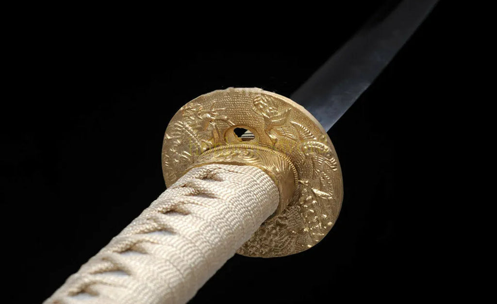 Épée de samouraï japonaise en acier plié noir, katana, lame tranchante faite à la main, noire
