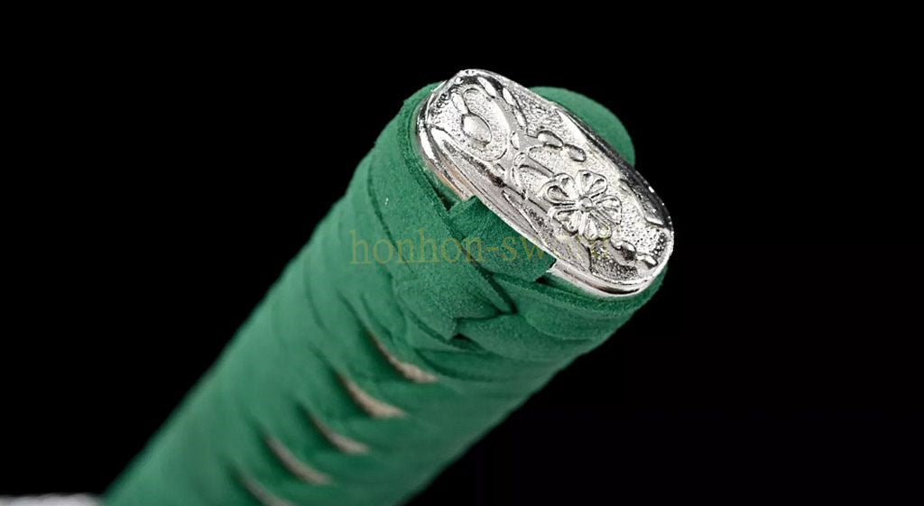 Épée de samouraï japonaise en acier plié noir, katana, lame tranchante faite à la main, noire