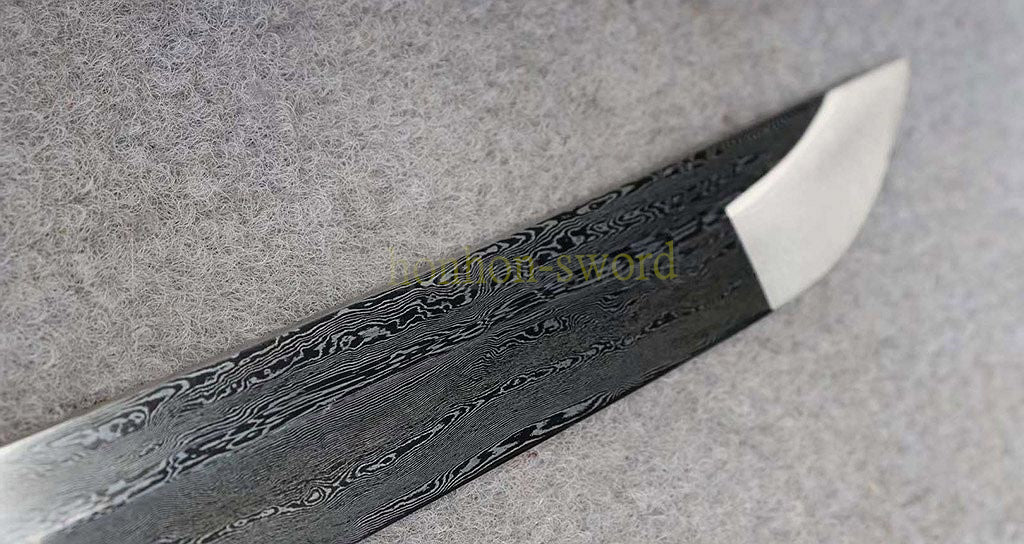 Épée de samouraï japonaise en acier plié noir, katana, lame tranchante faite à la main, noire