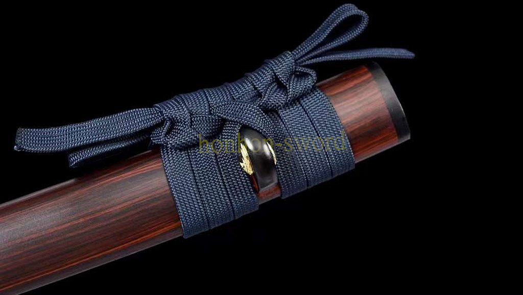 20" Damaskus gefalteter Stahl Tanto japanisches Samurai-Kurzschwert Shirasaya schwarzes Holz