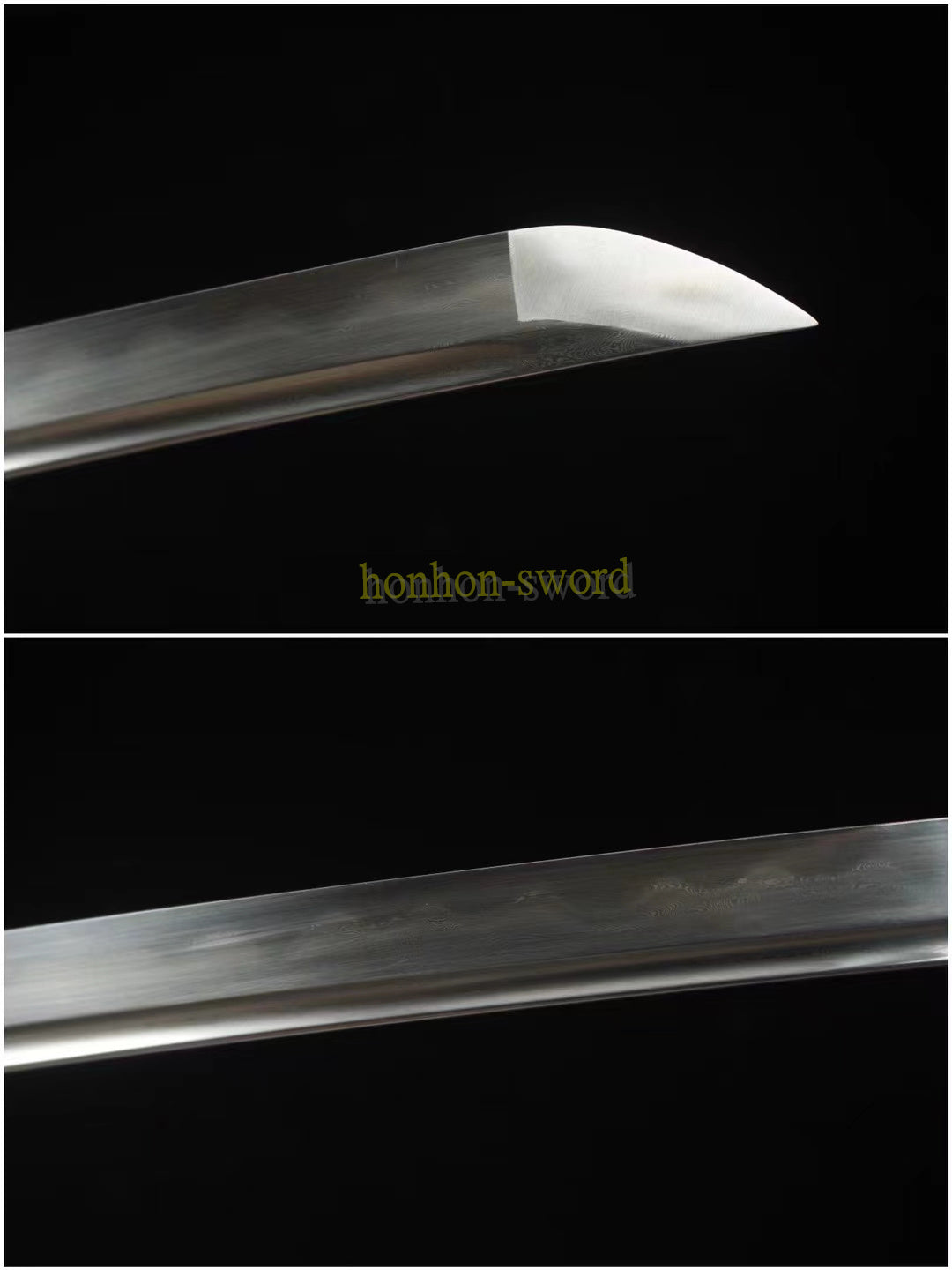 Épée de samouraï japonaise en acier plié noir, katana, lame tranchante faite à la main, noire