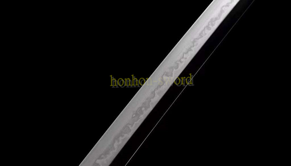 1095 Kohlenstoffstahl Katana Blaue Klinge Japanisches Samurai-Schwert Full Tang Schwarz