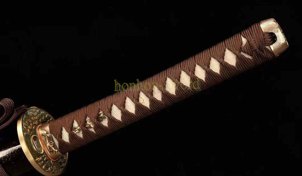 Katana à lame bleue en acier à haute teneur en carbone 1095, épée de samouraï japonais, épée complète noire