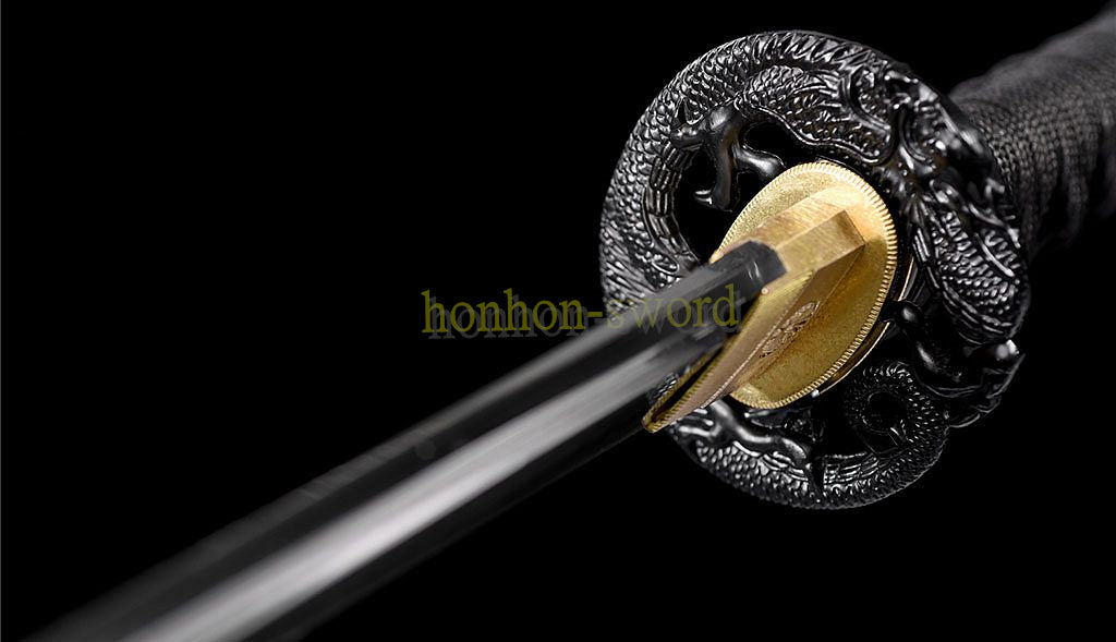 T10 Steel Clay Tempered Tanto Japanese Chokuto Samurai Short Sword Red