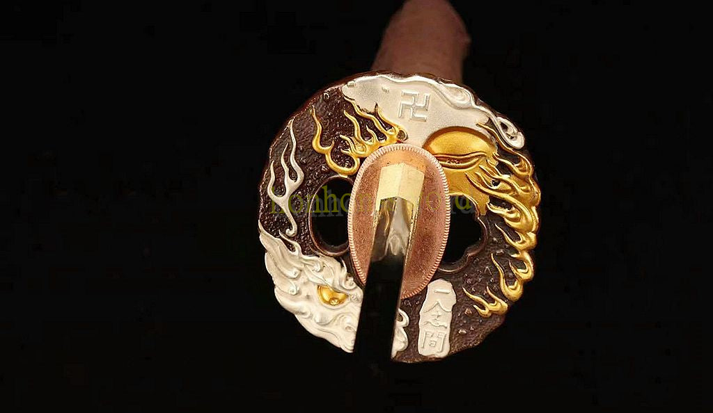 Katana à lame bleue en acier à haute teneur en carbone 1095, épée de samouraï japonais, épée complète noire