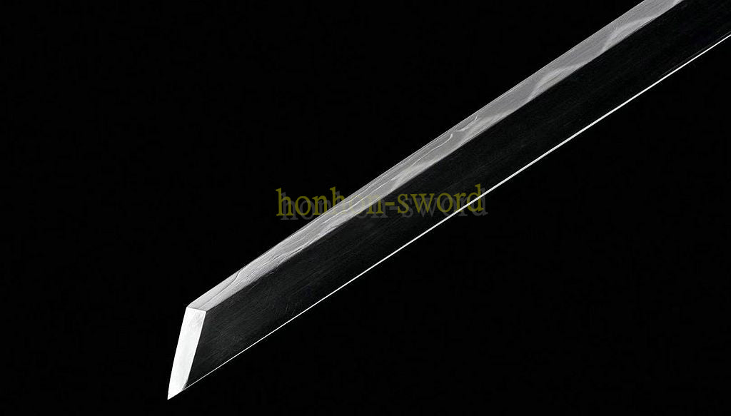Katana à lame bleue en acier à haute teneur en carbone 1095, épée de samouraï japonais, épée complète noire