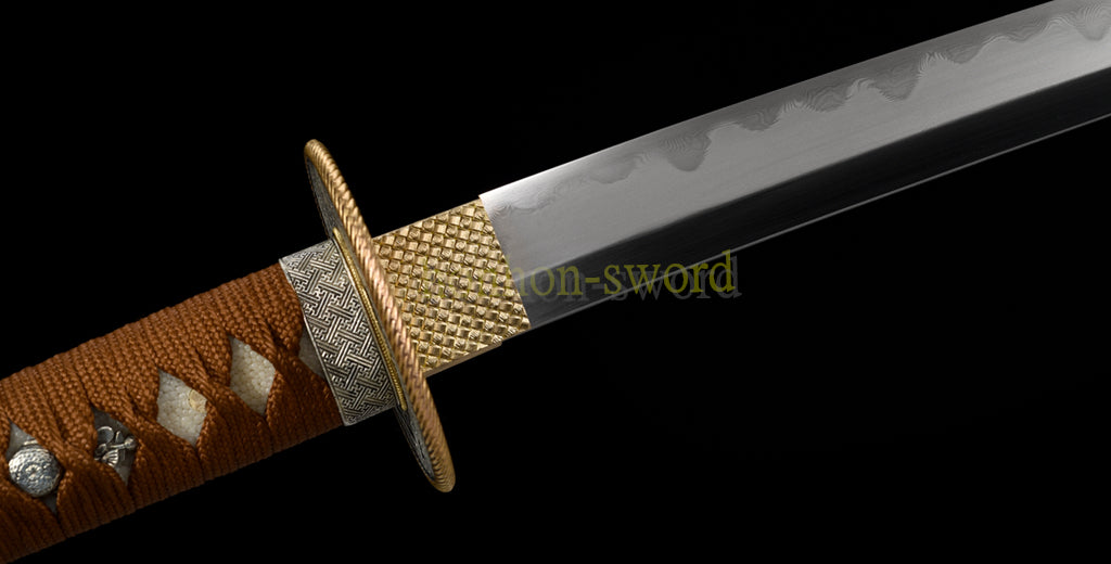 Épée de samouraï japonaise en acier plié noir, katana, lame tranchante faite à la main, noire