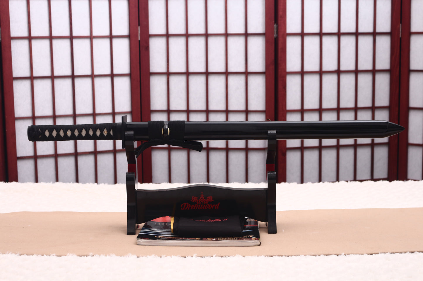 1095 High carbon Steel Chokuto Wakizashi Japanese Ninja Sword Ninjato Straight Blade Black