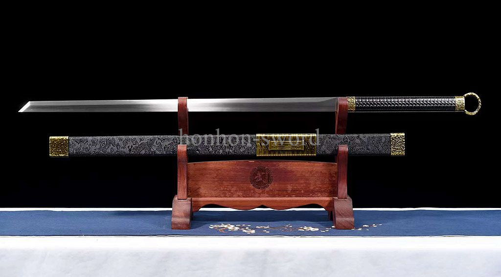 Handmade 9260 Spring Steel Chinese Han Dynasty Dao 环首汉刀 Straight Sword Sharp.
