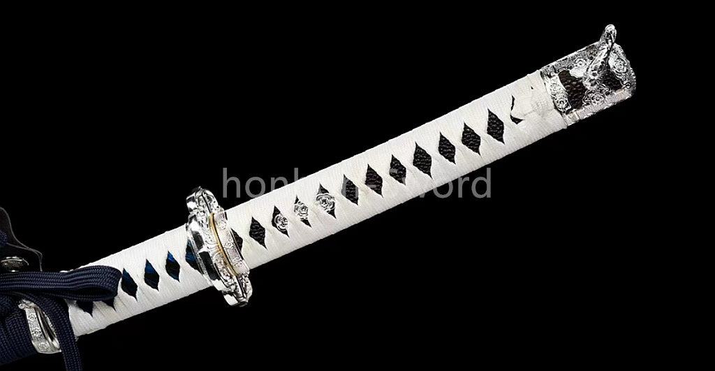 9260 Nagamaki-Schwert aus Federstahl, japanisches echtes Samurai-Schwert, Handschmiedearbeit für den Kampf, schwarz