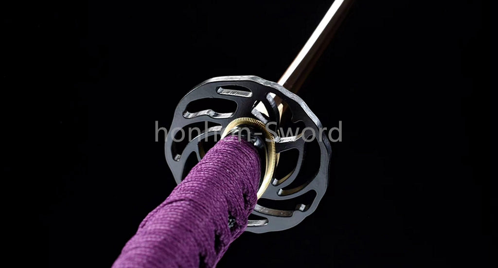 Japanese Katana 9260 Spring Steel Purple Sword SHINOGI ZUKURI Full Tang Sharp