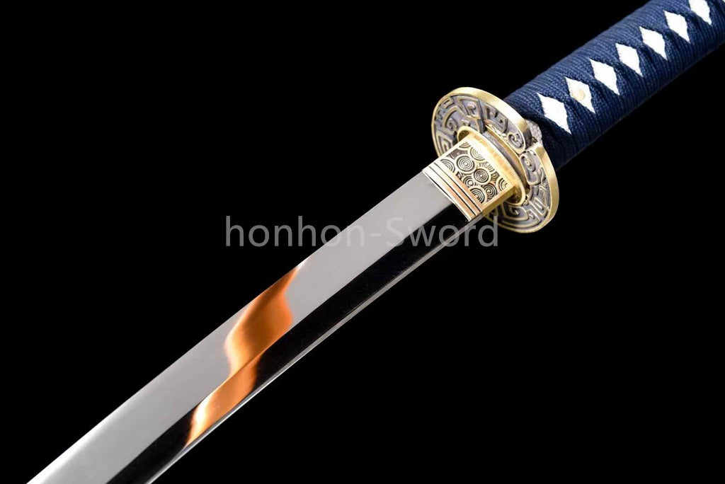 9260 Spring Steel Japanese Katana Mirror Polish Samurai Sword Full Tang Sharp