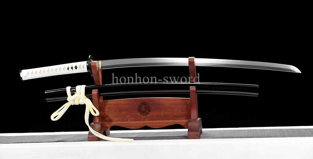 9260 Nagamaki-Schwert aus Federstahl, japanisches echtes Samurai-Schwert, Handschmiedearbeit für den Kampf, schwarz