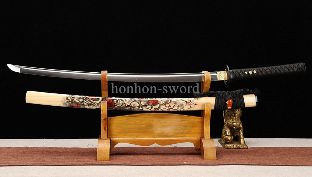 9260 Spring Steel Katana Japanese SHINOGI ZUKURI Samurai Sword Full Tang Sharp .