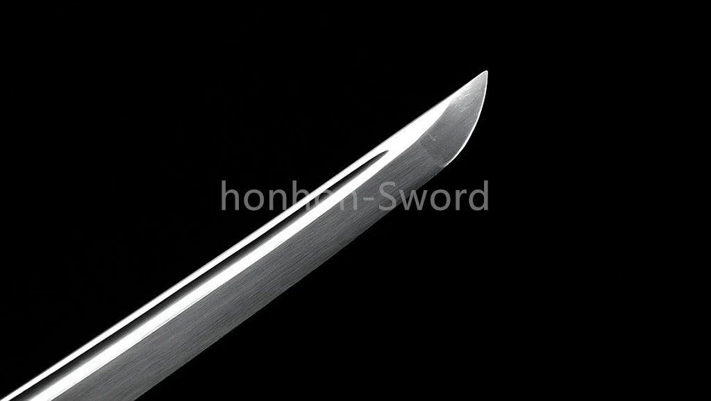 9260 Nagamaki-Schwert aus Federstahl, japanisches echtes Samurai-Schwert, Handschmiedearbeit für den Kampf, schwarz