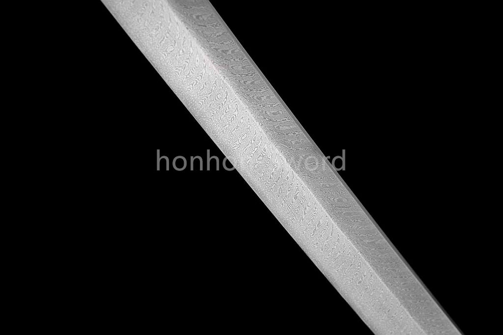 Épée de samouraï japonaise en acier plié noir, katana, lame tranchante faite à la main, noire