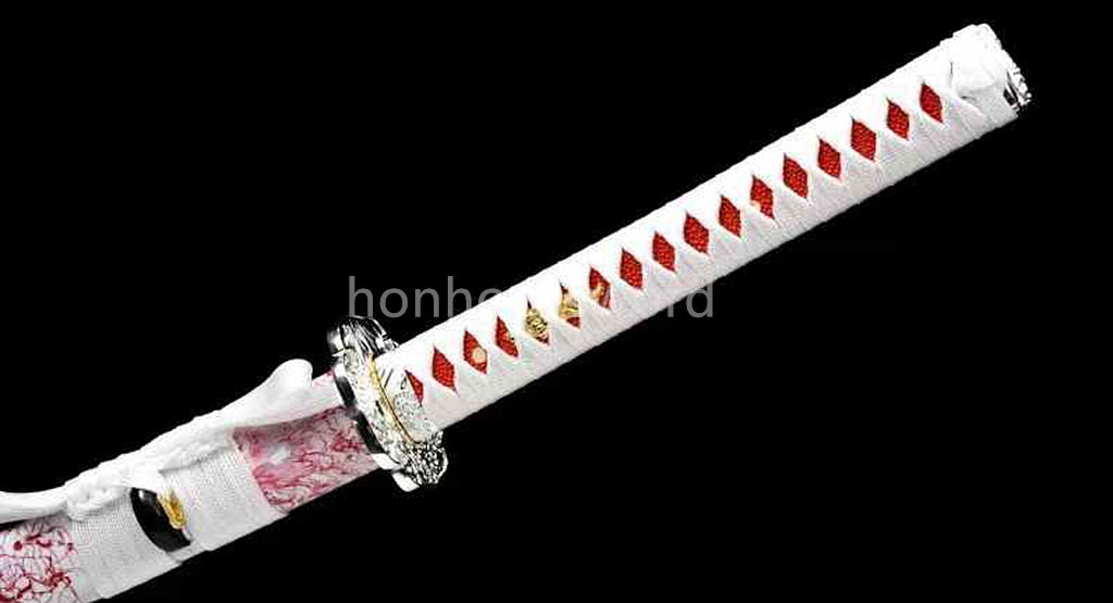 Épée de samouraï japonaise en acier plié noir, katana, lame tranchante faite à la main, noire