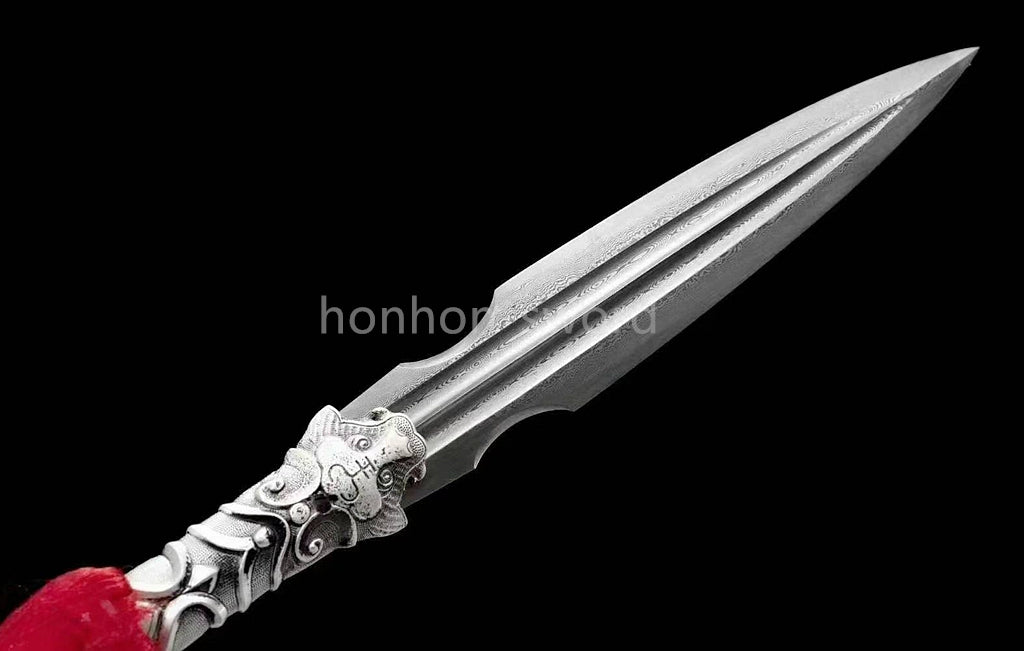 Japanisches Samurai-Schwert Katana aus schwarzem gefaltetem Stahl, Full Tang, handgefertigt, scharfe Klinge, schwarz