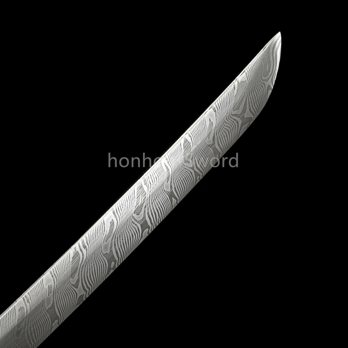 Épée de samouraï japonaise en acier plié noir, katana, lame tranchante faite à la main, noire