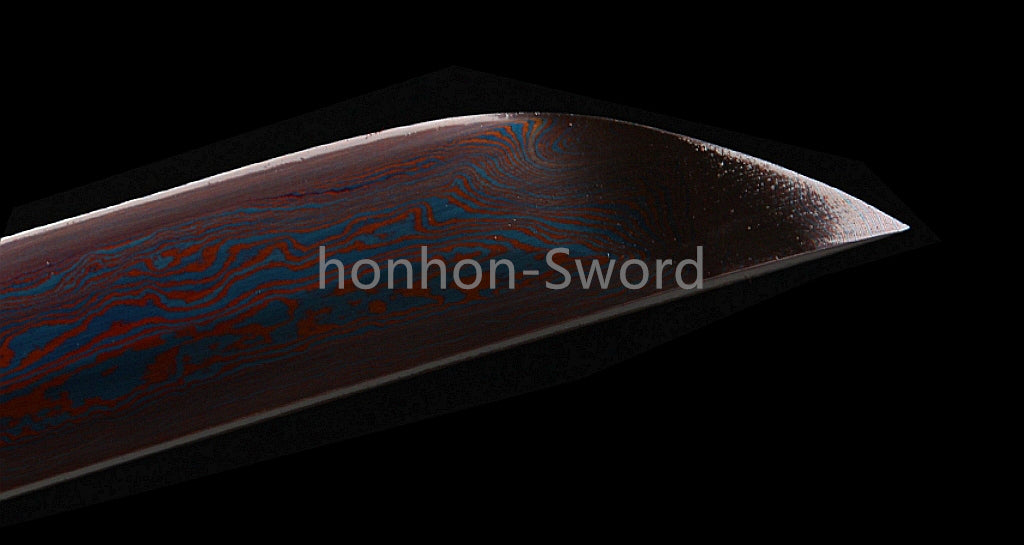 Épée de samouraï japonaise en acier plié noir, katana, lame tranchante faite à la main, noire