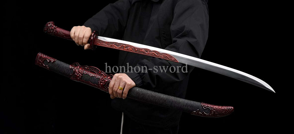 Chinese Dao 绣春刀 Sword 1095 High Carbon Steel Real Battle Ready Sharp for Display Black.