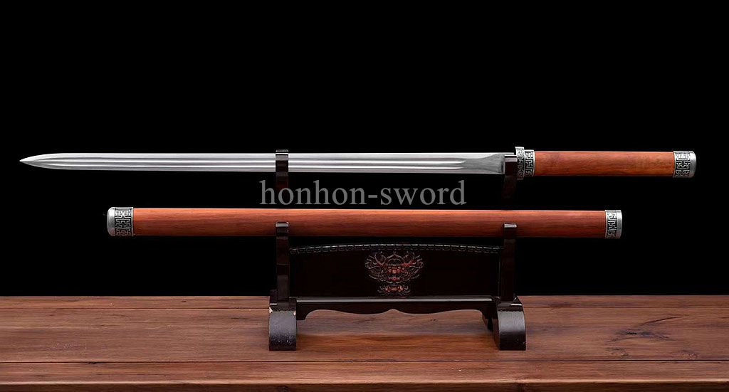 1095 Kohlenstoffstahl Katana Blaue Klinge Japanisches Samurai-Schwert Full Tang Schwarz