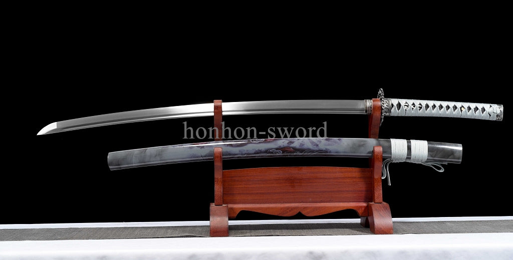 Épée chinoise Han Jian en acier à haute teneur en manganèse, lame bleue prête pour la bataille