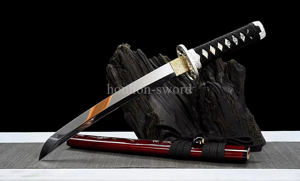 Katana à lame bleue en acier à haute teneur en carbone 1095, épée de samouraï japonais, épée complète noire