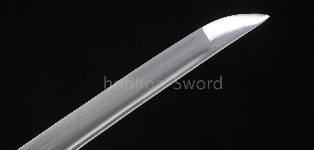 1095 Kohlenstoffstahl Katana Blaue Klinge Japanisches Samurai-Schwert Full Tang Schwarz