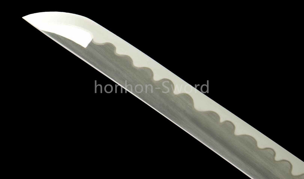 1095 Kohlenstoffstahl Katana Blaue Klinge Japanisches Samurai-Schwert Full Tang Schwarz