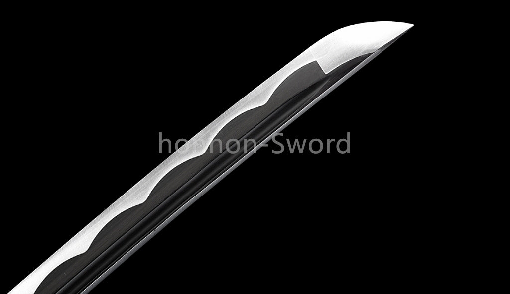 1095 Kohlenstoffstahl Katana Blaue Klinge Japanisches Samurai-Schwert Full Tang Schwarz