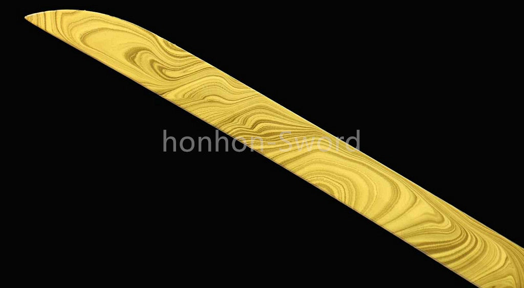 1095 Kohlenstoffstahl Katana Blaue Klinge Japanisches Samurai-Schwert Full Tang Schwarz