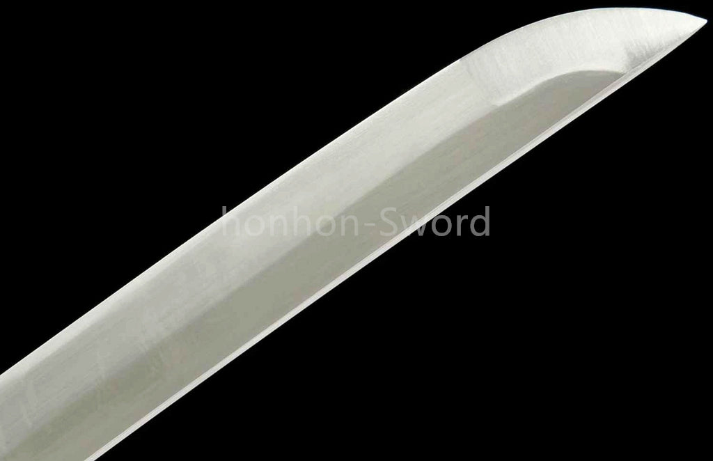 1095 Kohlenstoffstahl Katana Blaue Klinge Japanisches Samurai-Schwert Full Tang Schwarz